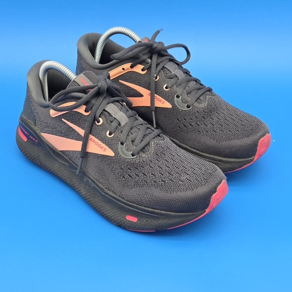 Brooks Ghost Max Women's 9.5 Black/Papaya/Raspberry Running Walking High Cushion - Picture 4 of 11
